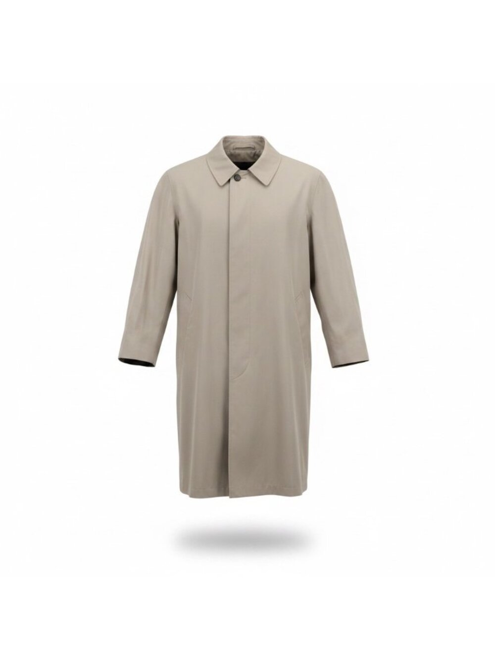 London Fog Mens Taupe Coat Trench With Collar Button-Front Size L